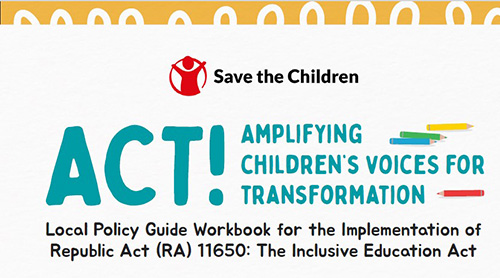 Save the Children Philippines ACT Policy Guide Workbook in English